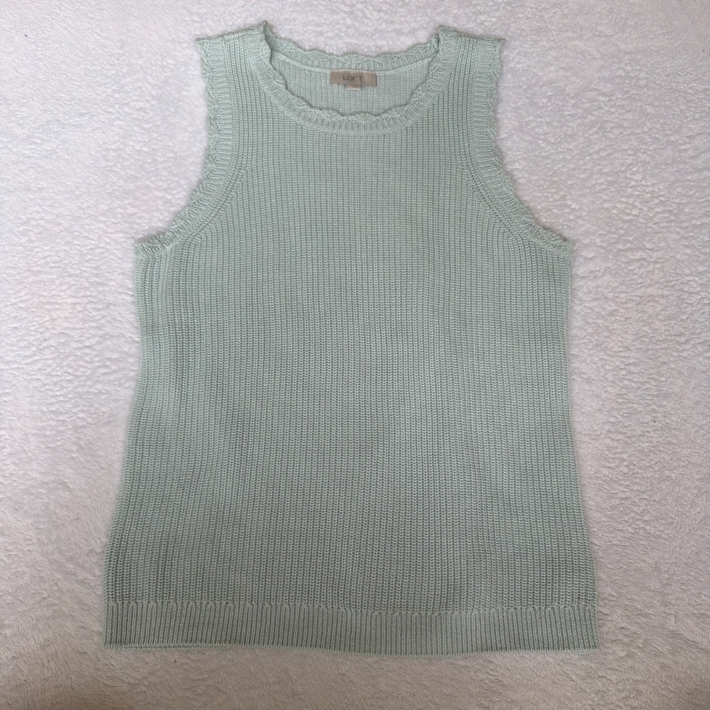 LOFT Mint Green Sleeveless Knit Tank